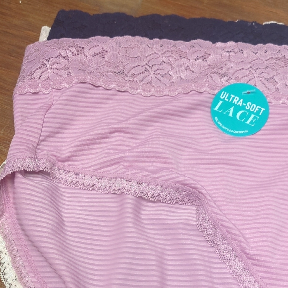 4X, 5X Vanity Fair Soft Stretch Hi Cut Plus Underwear 3 Colors, 3 Pk Undies New - Picture 10 of 10